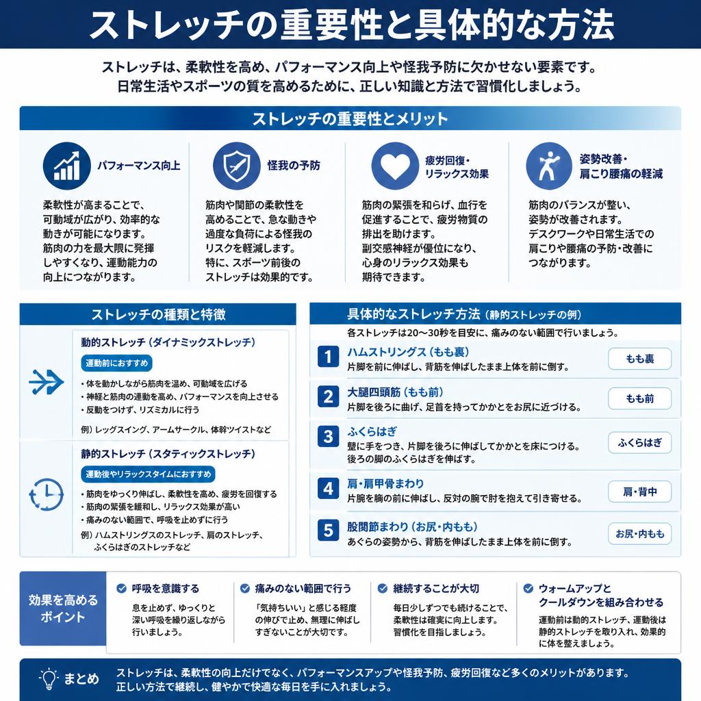 4. 筋肉のストレッチと柔軟性向上方法
